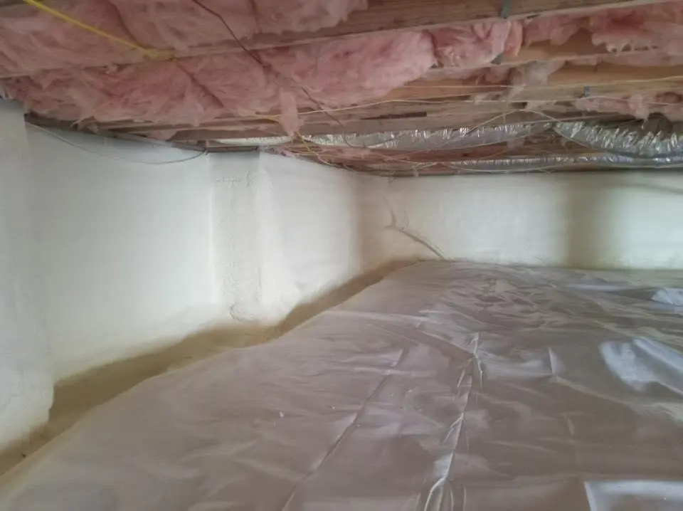 Crawl space encapsulation with closed-cell spray foam for Attic Insulation in Fort Lauderdale